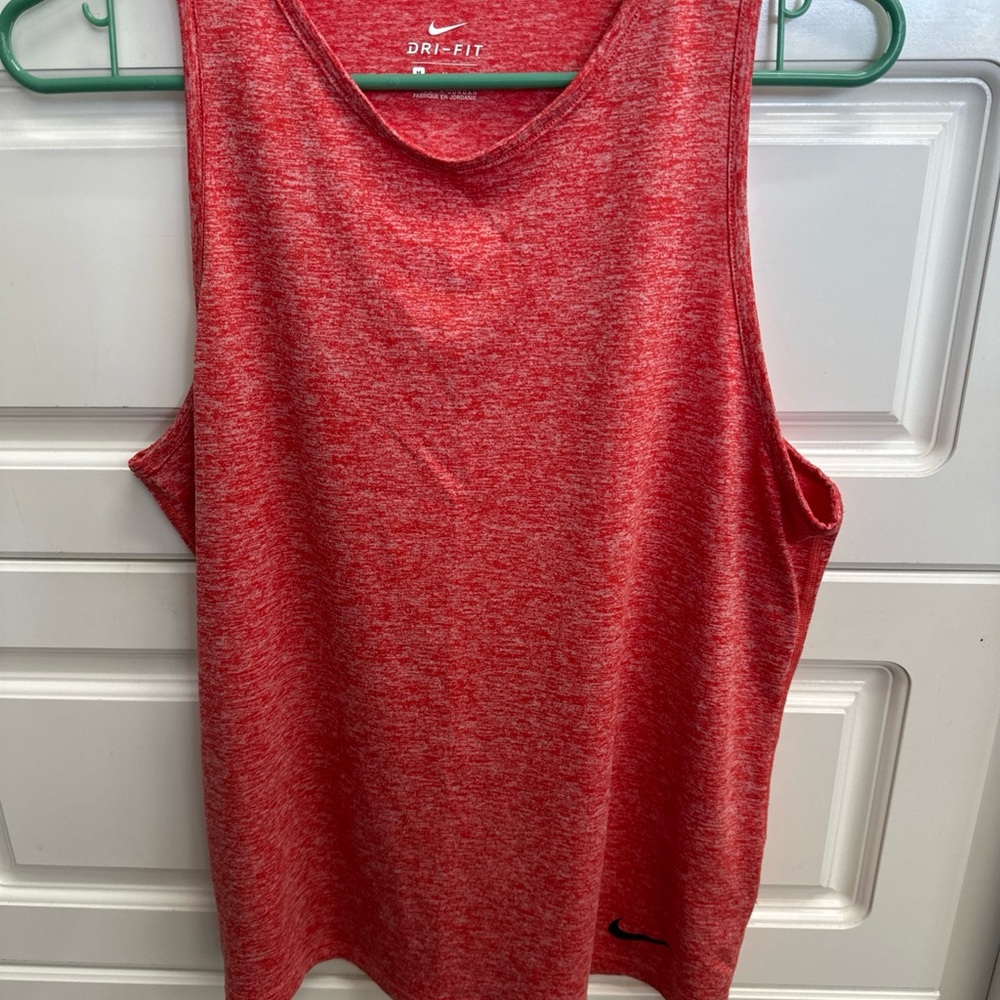 Nike Dri Fit Orange Relaxed Sleeveless Tank Top, Medium